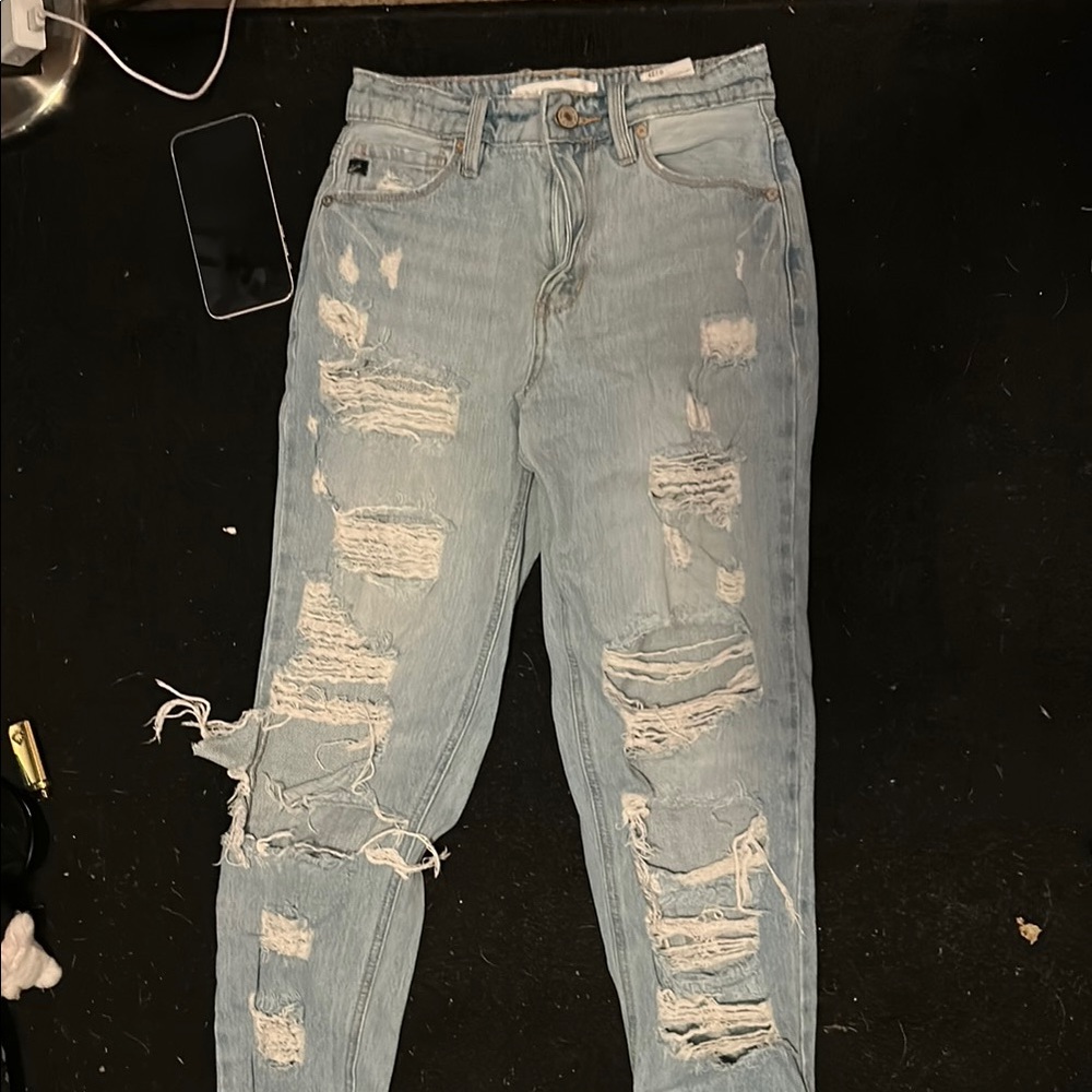 KanCan Blue Boyfriend Jeans Distressed Style